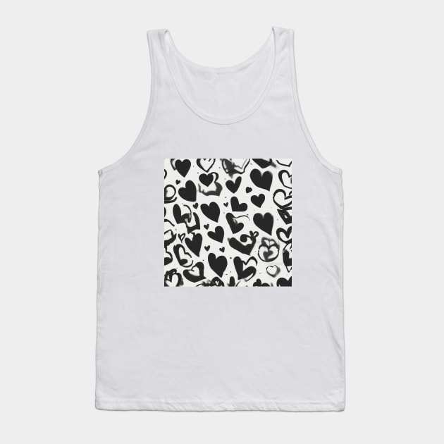 Heart White Shadow Silhouette Anime Style Collection No. 255 Tank Top by cornelliusy